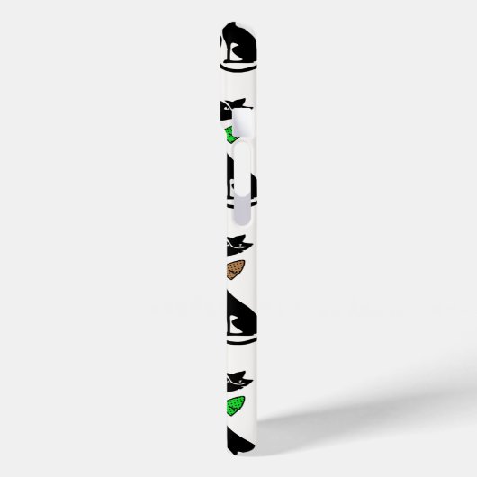 Extravagante schwarze Katzen Quirky Muster Monogra Case-Mate iPhone Hülle (Rückseite / Links)