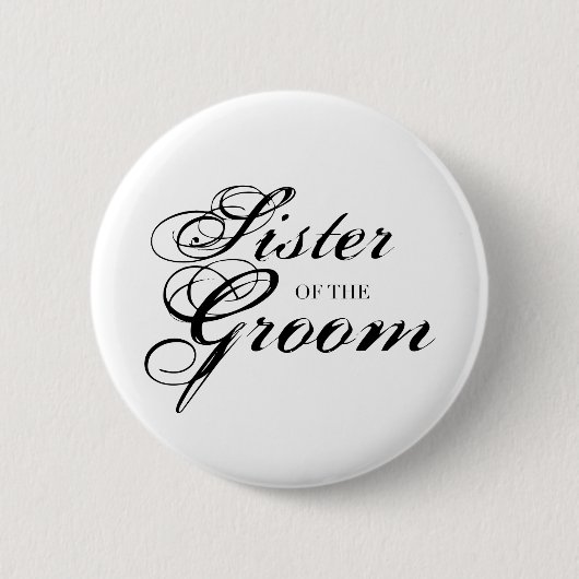 Extravagante Schwester des Groom Black Button (Vorderseite)