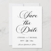 Extravagante Script-Ankündigung Datum freihalten Save The Date (Vorderseite)