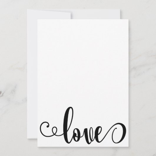 Extravagante Script Letters Black & White Wedding Einladung (Rückseite)