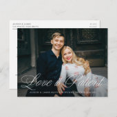 Extravagante Script-Liebe ist die Hochzeitverlänge Ankündigungspostkarte (Vorne/Hinten)