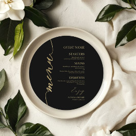 Extravagante Script Round Wedding Menu Card für Pl Menükarte
