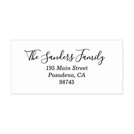 Extravagante Script-Rücksendeadresse mit Familienn Permastempel (Design)
