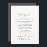 Extravagante Script Wedding Kissing Menu Game Card<br><div class="desc">Diese extravagante Hochzeitskissingkarte eignet sich hervorragend für einen modernen Hochzeitsempfang. Das einfache und elegante Design zeichnet sich durch klassische und extravagante Schriftzeichen in Schwarz und Grau aus.</div>