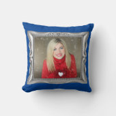 Extravagante Silber-Rahmen und Blau für Ihr Foto K Kissen (Vorderseite)