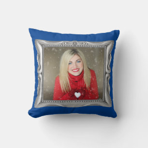 Extravagante Silber-Rahmen und Blau für Ihr Foto K Kissen