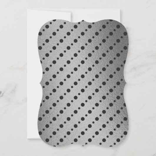 Extravagante Silberfolie Tuxedo Bachelor Party Einladung (Rückseite)