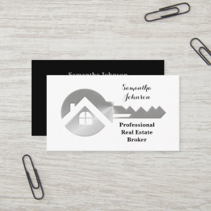 Extravagante Silver Key Real Anwesen Broker Busine Visitenkarte