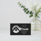 Extravagante Silver Key Real Anwesen Broker Busine Visitenkarte (Stehend Vorderseite)