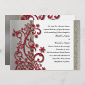 Extravagante Silver Red Winter Hochzeit Einladung (Vorne/Hinten)