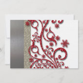 Extravagante Silver Red Winter Hochzeit Einladung (Rückseite)