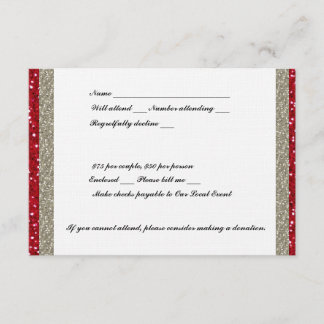 Extravagante Silver- und Red-Event-UAWG RSVP Karte