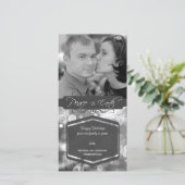 Extravagante Silver Weltfrieden Foto Urlaubskarte Feiertagskarte (Stehend Vorderseite)