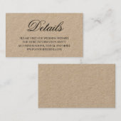 Extravagante Skriptkalligrafie - Hochzeitsdetails  Visitenkarte (Vorne/Hinten)