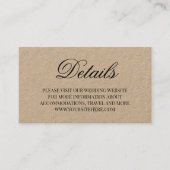 Extravagante Skriptkalligrafie - Hochzeitsdetails  Visitenkarte (Vorderseite)