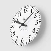 Extravagante Skriptkalligraphie Minimalistisch Wal Runde Wanduhr (Winkel)