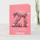 Extravagante Sparkling Diamond-verkrustet 21. Gebu Karte (Vorderseite)