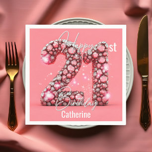 Extravagante Sparkling Diamond-verkrustet 21. Gebu Serviette