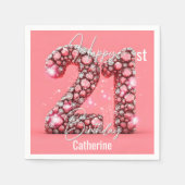 Extravagante Sparkling Diamond-verkrustet 21. Gebu Serviette (Vorderseite)