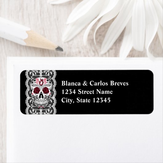 Extravagante Spitzen-Zucker-Schädel-Rücksendeadres (Insitu)