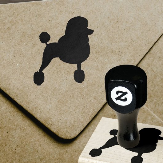 Extravagante Standard Poodle Hunde Rasse Silhouett Gummistempel
