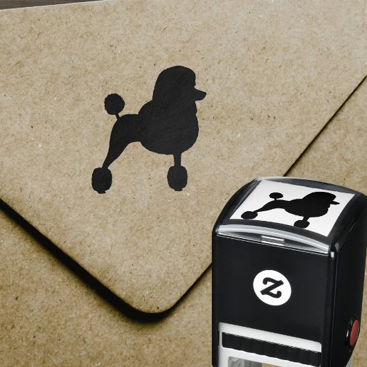 Extravagante Standard-Poodle-Silhouette Permastempel