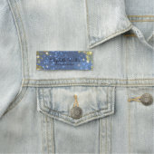 Extravagante Sternenglitterie Blau und Gold Berufl Namensschild (Beispiel)