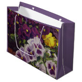 Extravagante Stiefmütterchen Blumenbäume Große Geschenktüte (Vorderseite Schrägansicht)