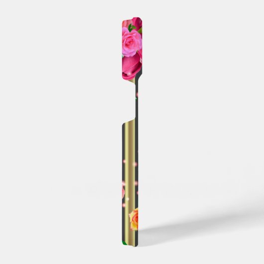 Extravagante, stilvolle Rose auf den Streifen aus iPhone Hülle (Rechte Seite)