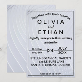 Extravagante stilvolle silberne Hochzeitseinladung Einladung