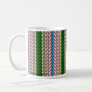 Extravagante Streifen-Tasse - Rosa/Grün Kaffeetasse