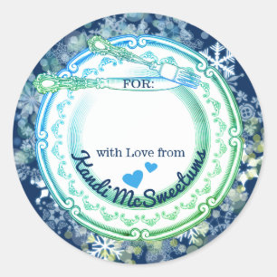 Extravagante Tellergeräte Weihnachten aus der Küch Runder Aufkleber