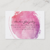 Extravagante Textanstriche für die Farbe des rosa  Visitenkarte (Rückseite)