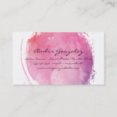 Extravagante Textanstriche für die Farbe des rosa  Visitenkarte (Rückseite)