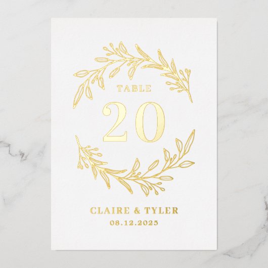 Extravagante Tischnummer-Karte Folieneinladung (Vorderseite)