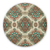 Extravagante traditionelle Blüte Keramikknauf (Vorderseite)