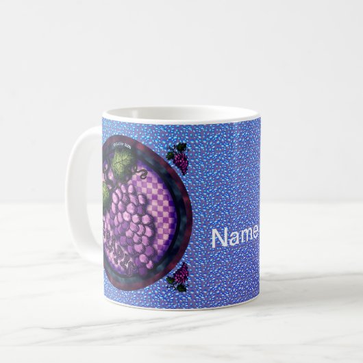 Extravagante Trauben Kaffeetasse (Vorderseite Links)