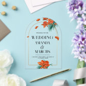 Extravagante Tropische Blume Begrüßung Acryleinladungen (Insitu (Hochzeit))