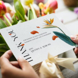 Extravagante Tropische Blume Hochzeit - Danke Kart