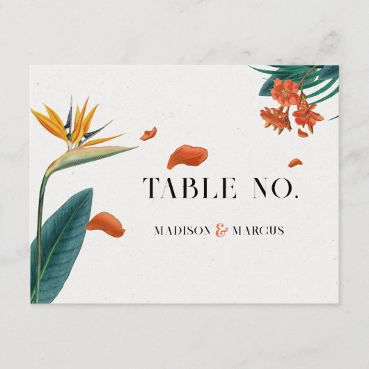 Extravagante tropische Blume Hochzeit Dankeschön-K Begleitkarte (Vorderseite)