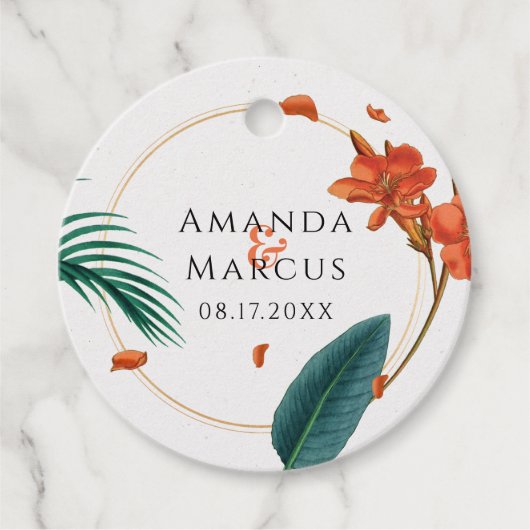 Extravagante tropische Hochzeiten Blume Geschenkanhänger (Vorderseite)