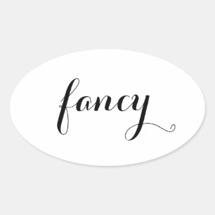 Extravagante Typografie Ovaler Aufkleber