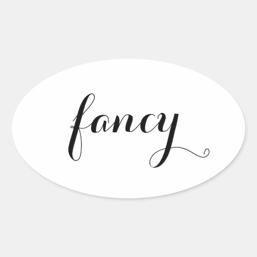 Extravagante Typografie Ovaler Aufkleber (Vorderseite)