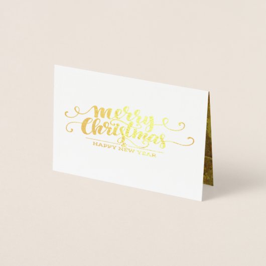 Extravagante Typografie - Weihnachtsgolden Folienkarte (Vorderseite)