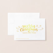 Extravagante Typografie - Weihnachtsgolden Folienkarte (Rückseite mit Umschlag)