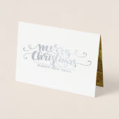 Extravagante Typografie - Weihnachtssilber Folienkarte (Vorderseite)