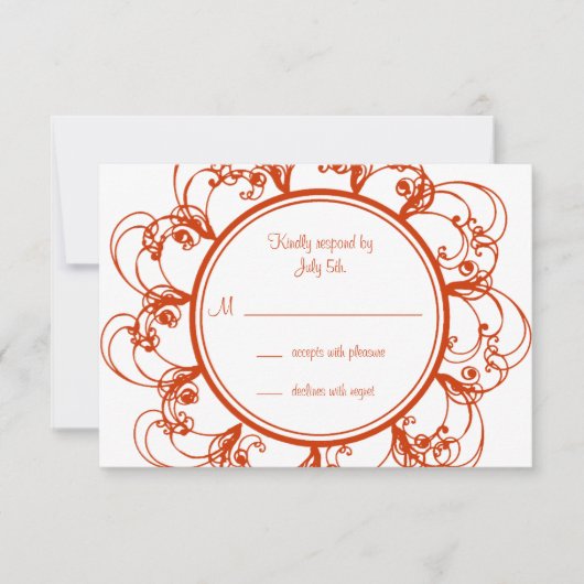 Extravagante UAWG (orange) RSVP Karte (Vorderseite)