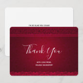 Extravagante und elegante Rot Hintergrund Stilvoll Dankeskarte (Vorne/Hinten)
