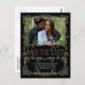 Extravagante Verzierte Gold- und Black-Wedding spe Postkarte (Vorne/Hinten)