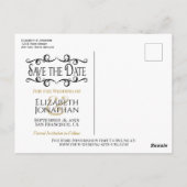 Extravagante Verzierte Gold- und Black-Wedding spe Postkarte (Rückseite)